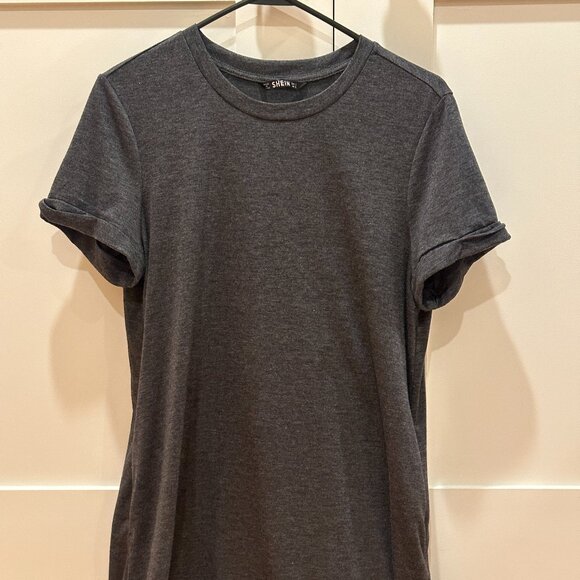 Grey T-Shirt Dress Comfy - Picture 1 of 4